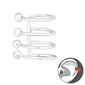 Stacked Sterling Silver Ear Cuff – Bold Four-Band Statement
